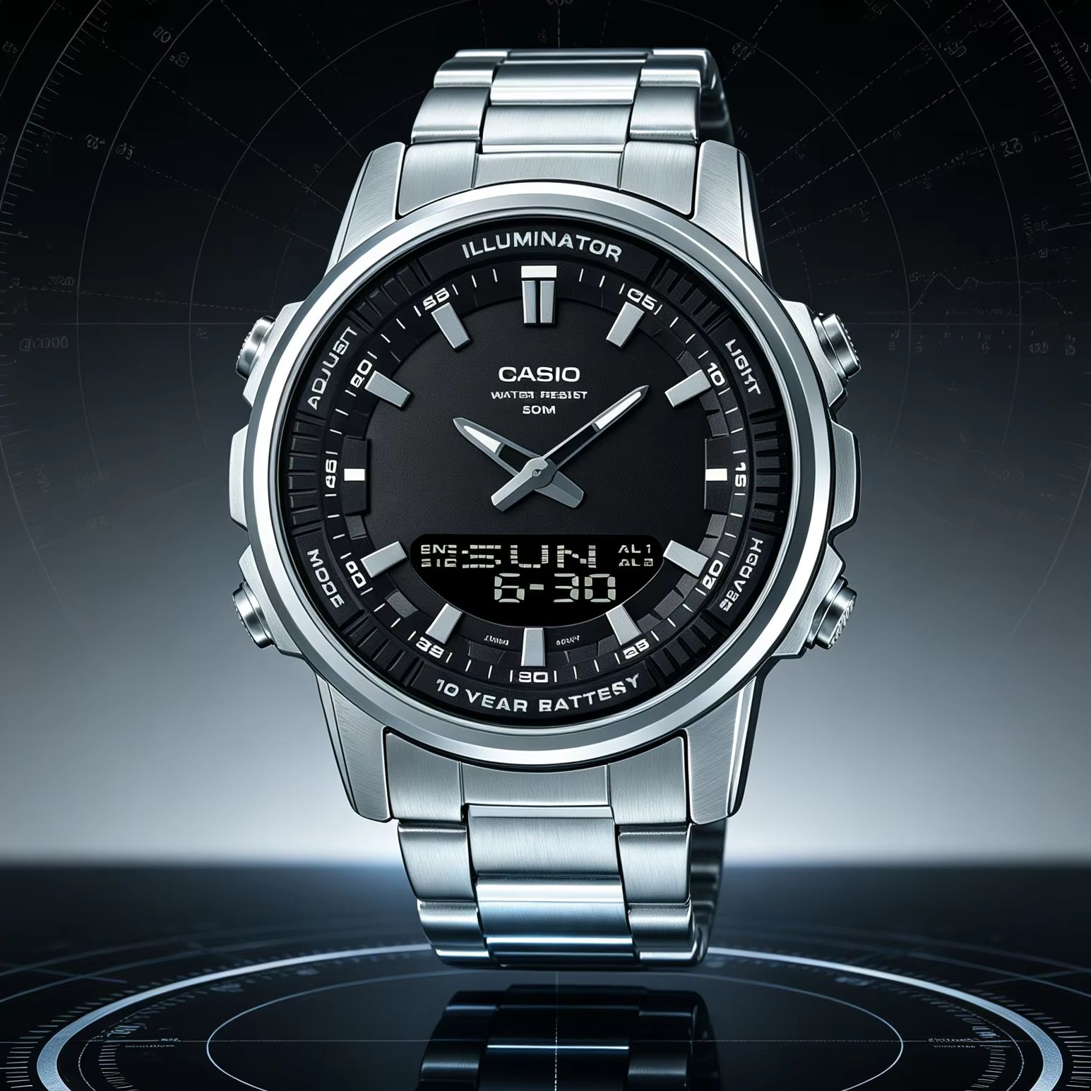 Smartwatch Casio Watches For Men - Casio AMW‑880D | RVS herenhorloge |