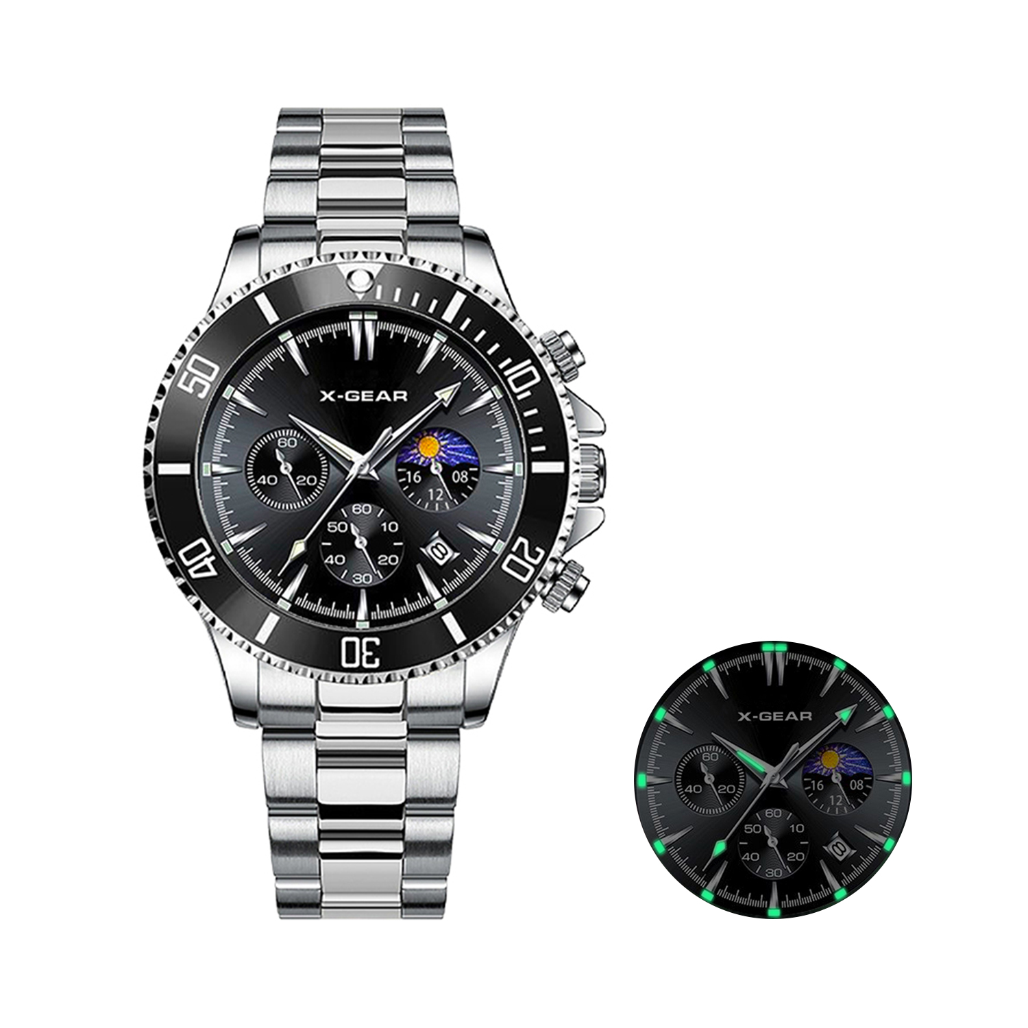 Smartwatch Luxury Watches For Men - X-GEAR Modekalender Heren quartzhorloge Luxe zwarte