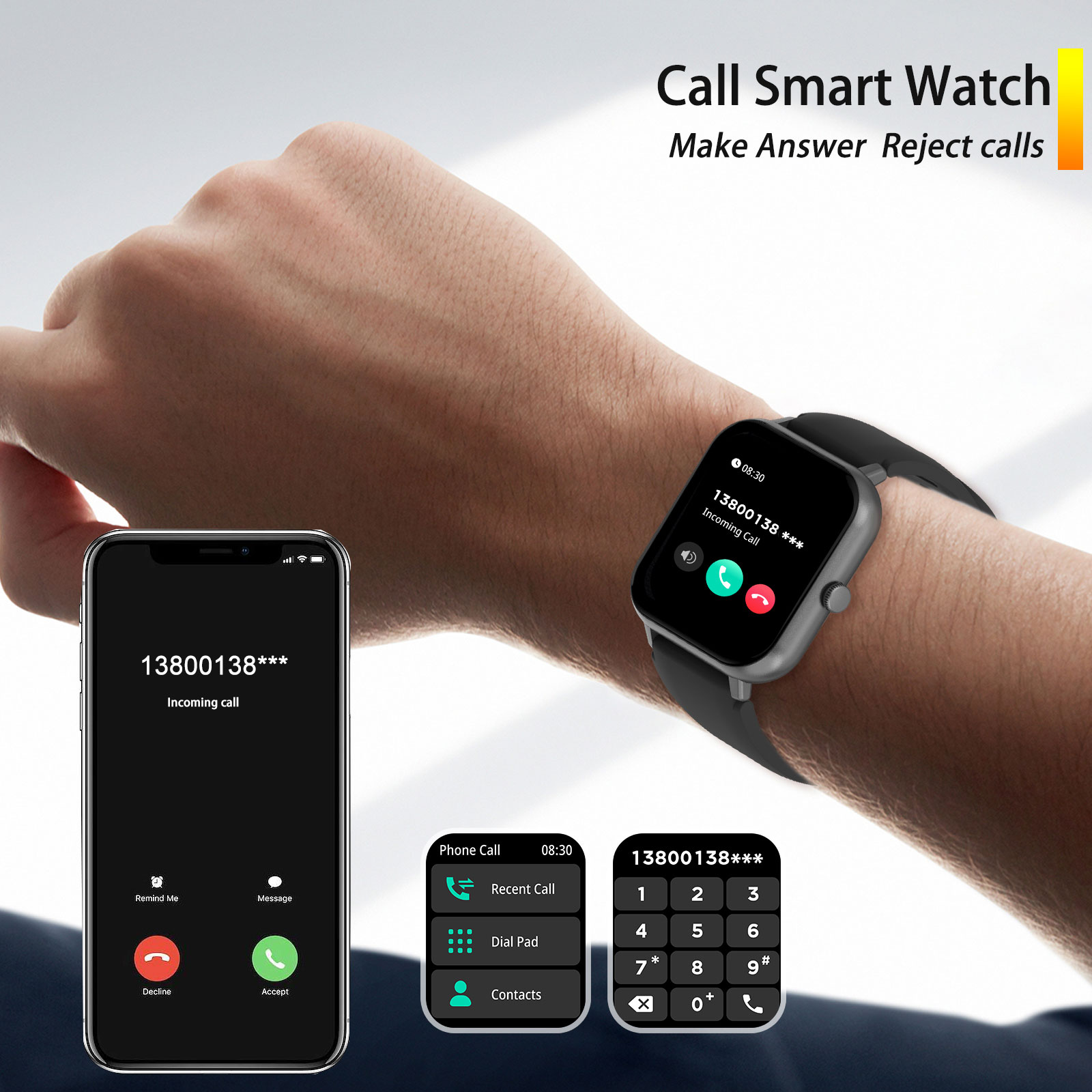1.44Inch Smart Watch, Draadloo - Smartwatch Iphone Watch For Men recensie en prijs