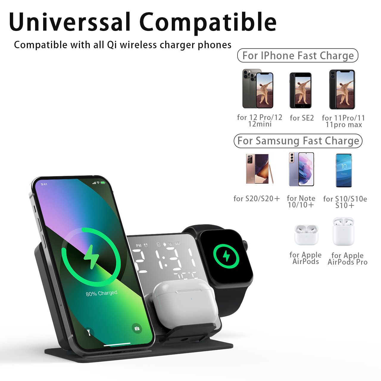 3 In 1 Draadloze Oplader Voor  - Watch 7 Smartwatch Iphone recensie en prijs