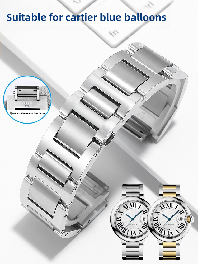 Roestvrij stalen horlogeband i - Cartier Watch Ballon Bleu recensie en prijs